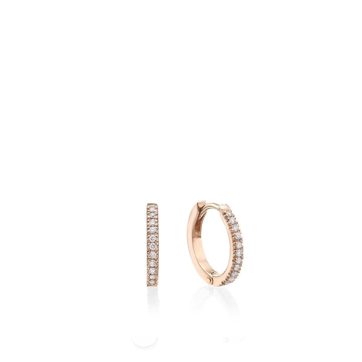 Gold hoop and diamond earrings