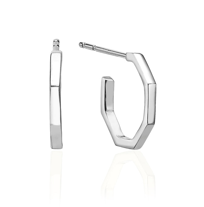 Small tight geometric hoop earrings