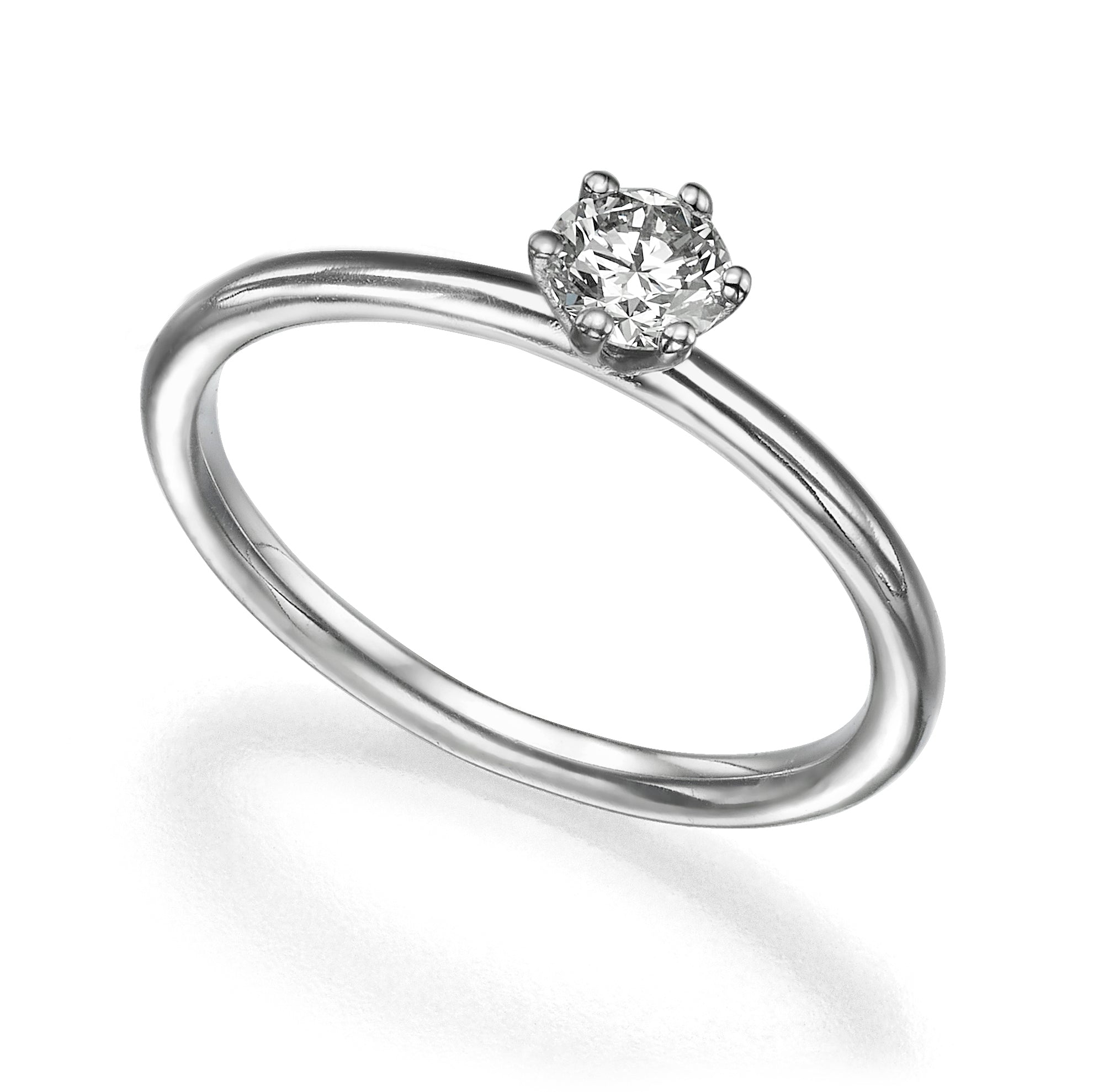 Diamond solitaire ring 40 points round profile