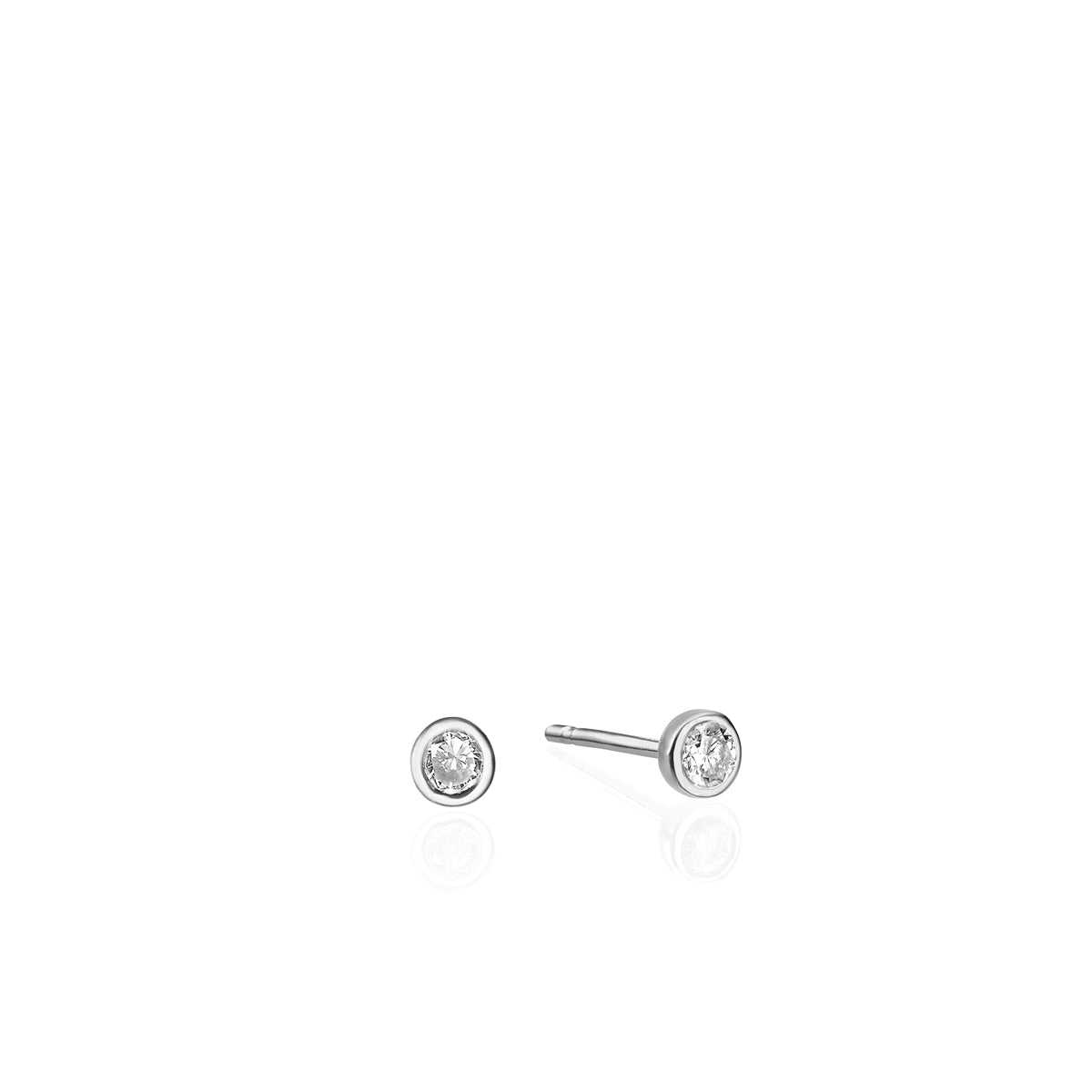 Close-fitting diamond earrings set in a thin gold frame