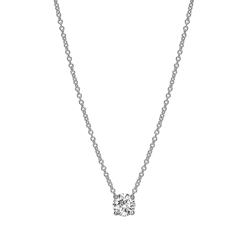 Gold chain with a laboratory diamond in a classic design 30 points