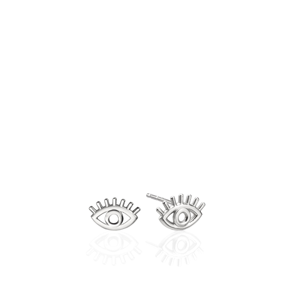 Stud earrings with a small gold eye design