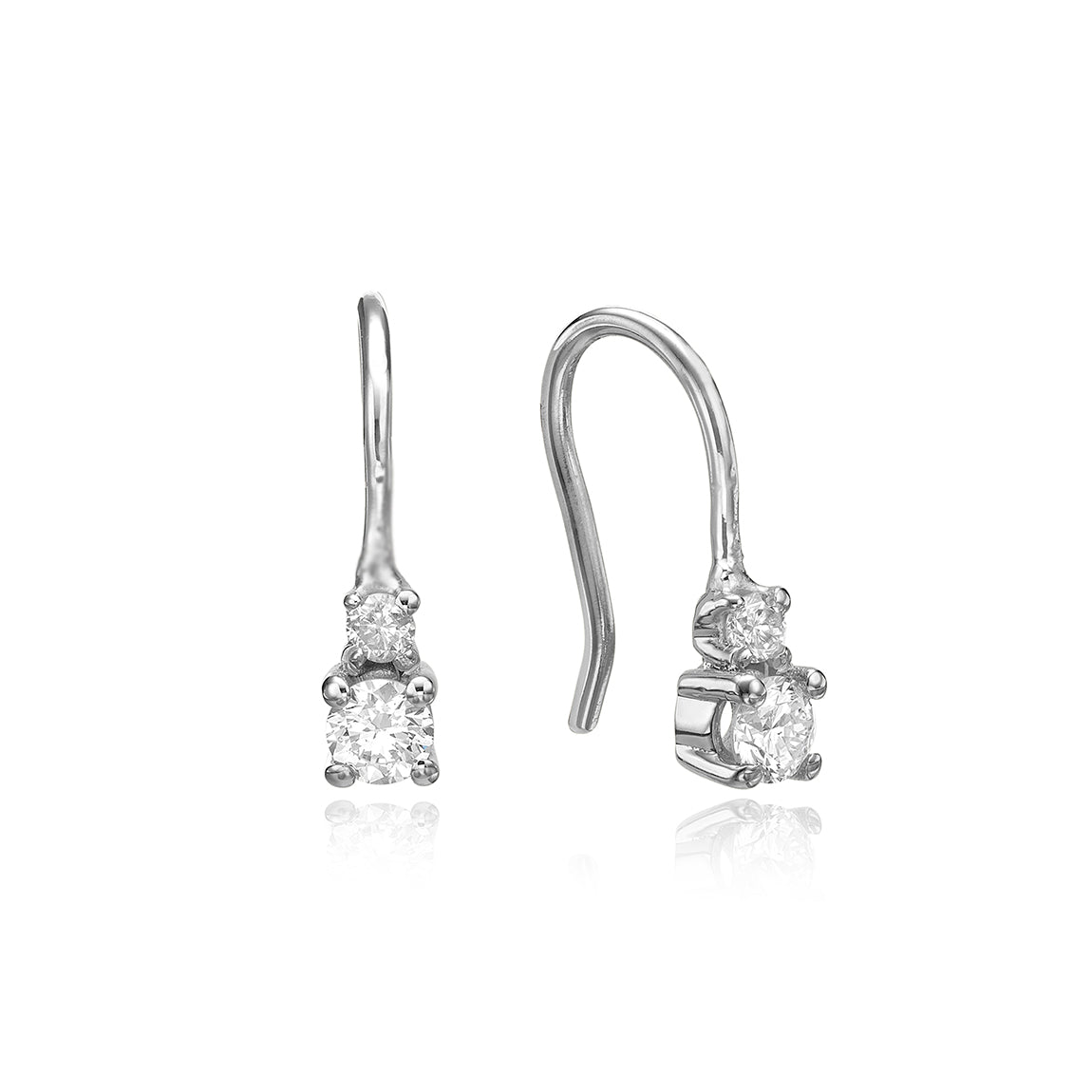 Dangling diamond earrings