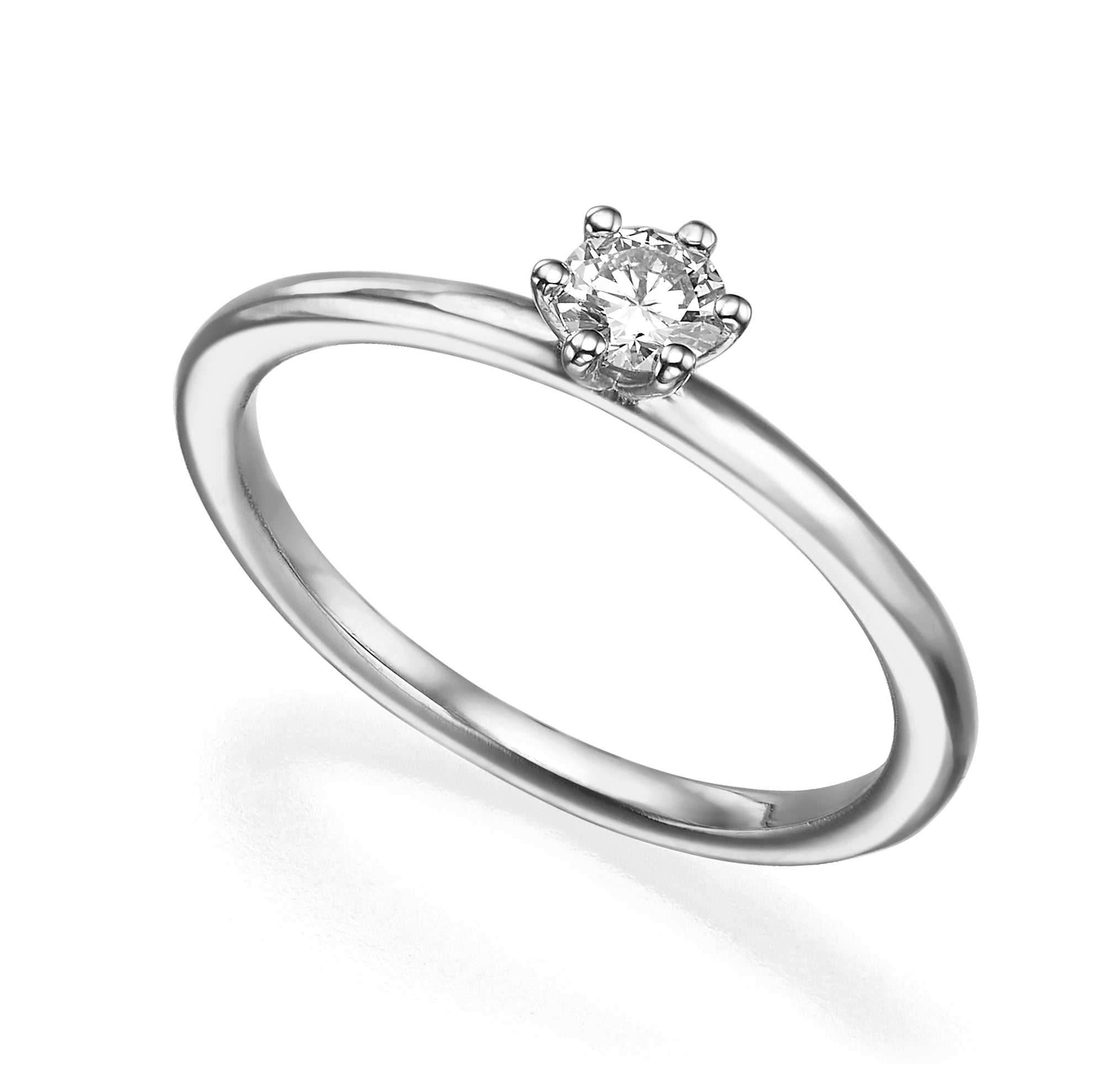 Diamond solitaire ring 20 points round profile