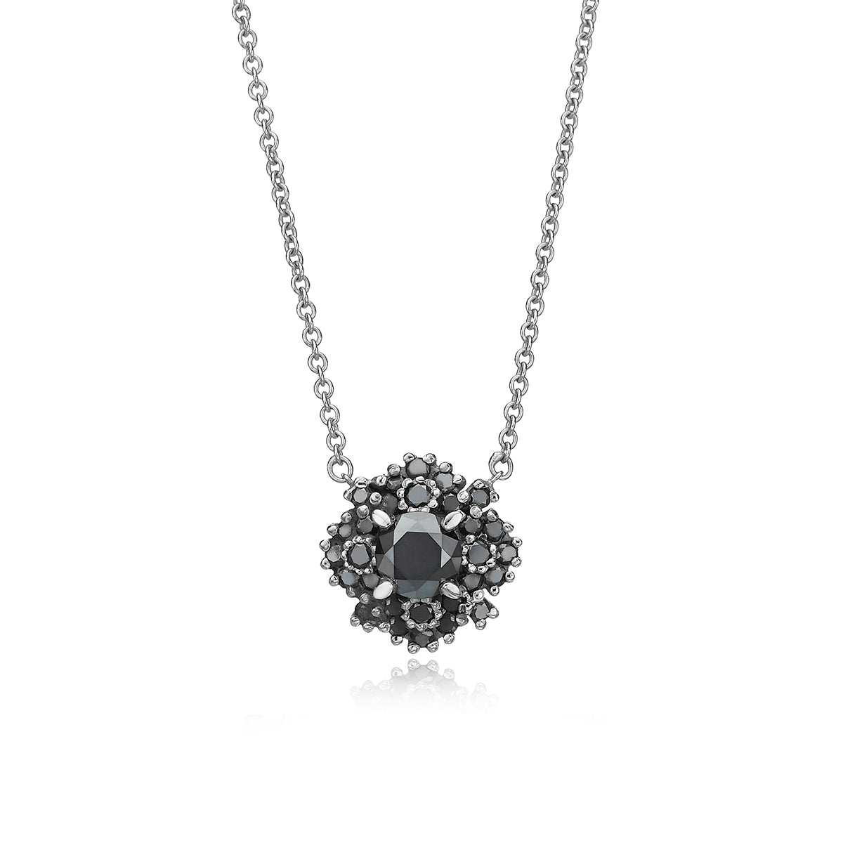 Impressive and special black diamond necklace