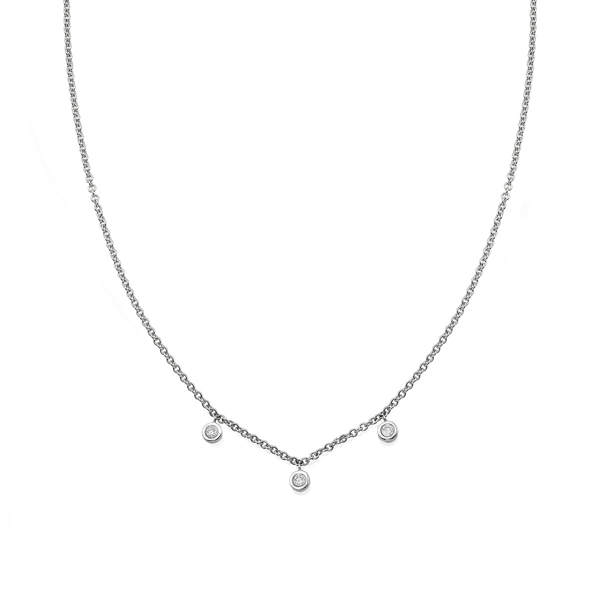 Necklace with 3 hanging diamonds