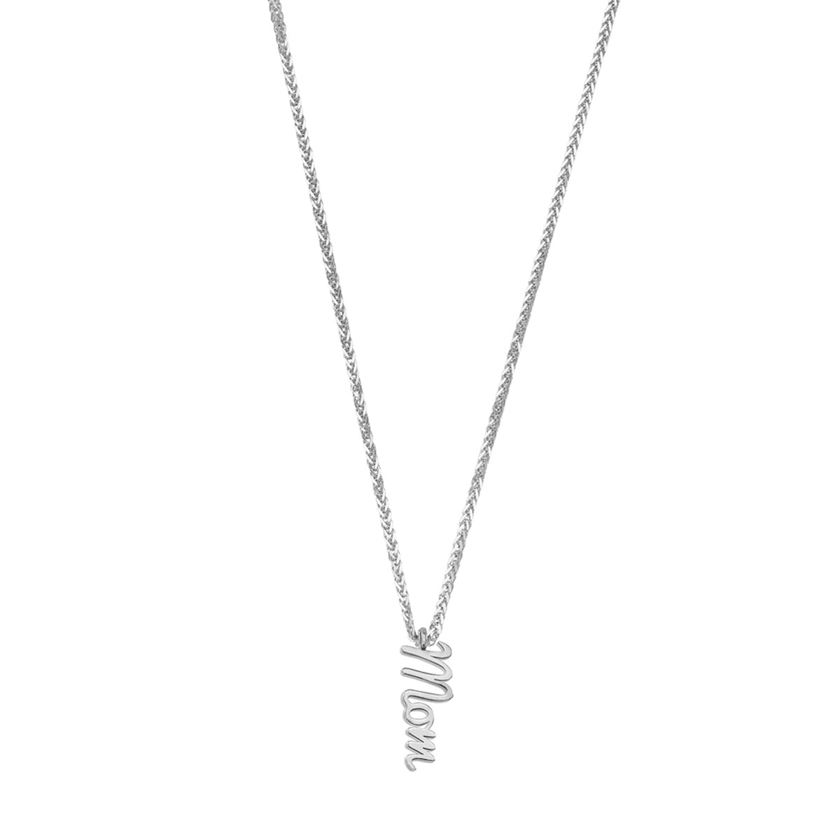 Gold necklace with vertical name pendant
