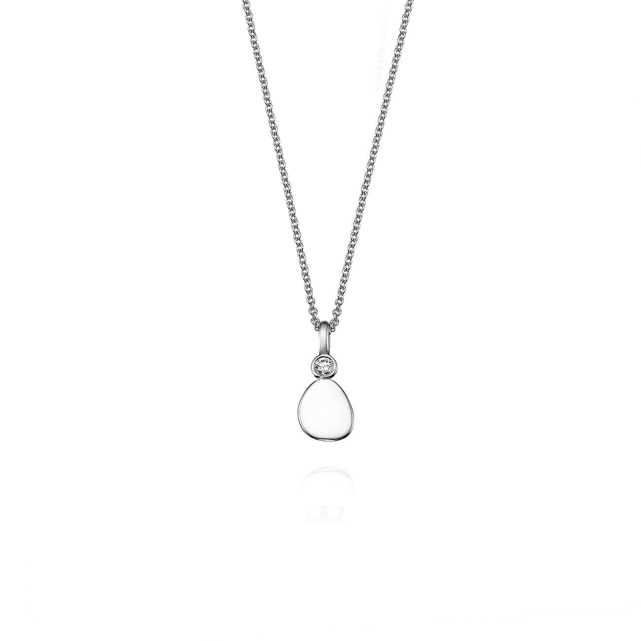 Asymmetric gold plate and diamond pendant necklace