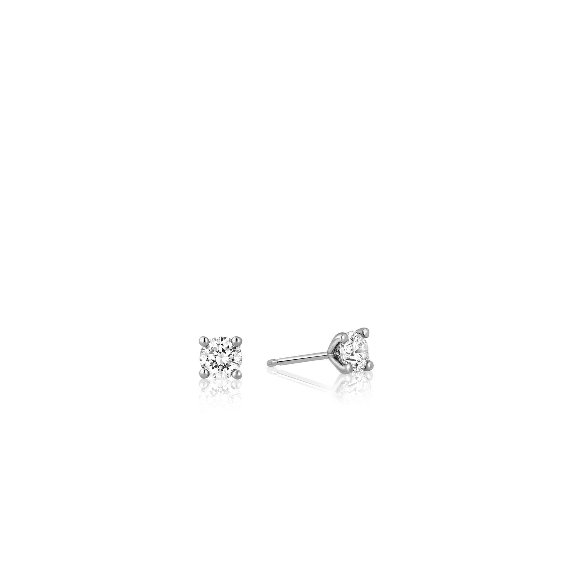 Classic tight solitaire earrings studded with lab diamonds total weight 10 points