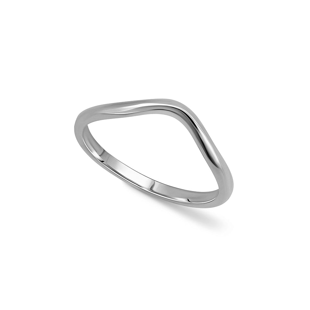 A gold wedding ring in the shape of a wave - a complementary ring