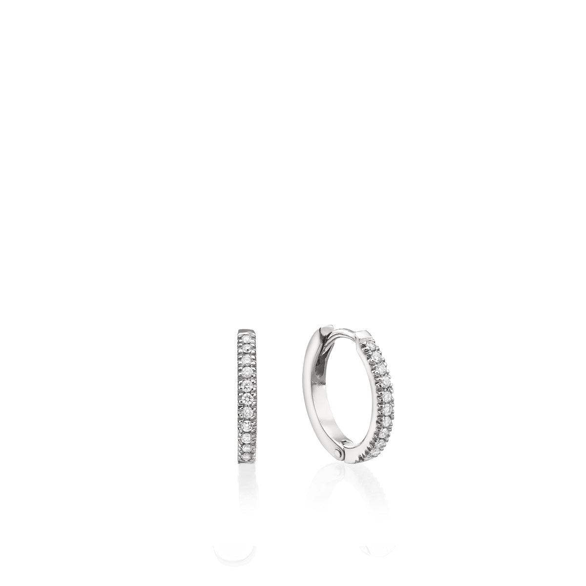 Gold hoop and diamond earrings