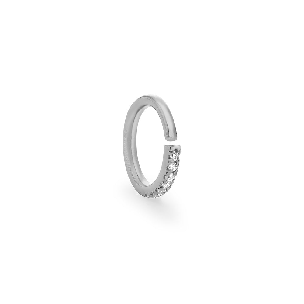 Helix hoop earring in gold studded pavé diamonds 3.5 points