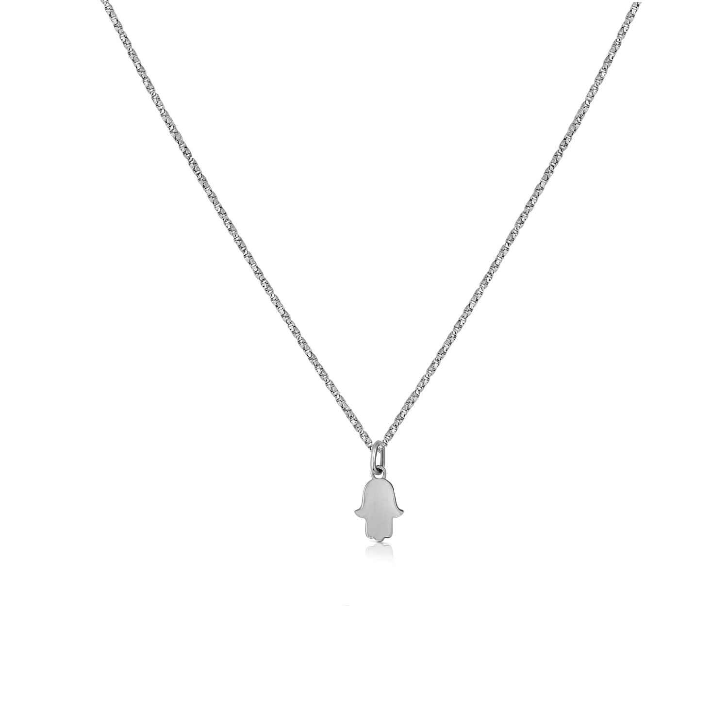 Gold necklace with a full, delicate hamsa pendant