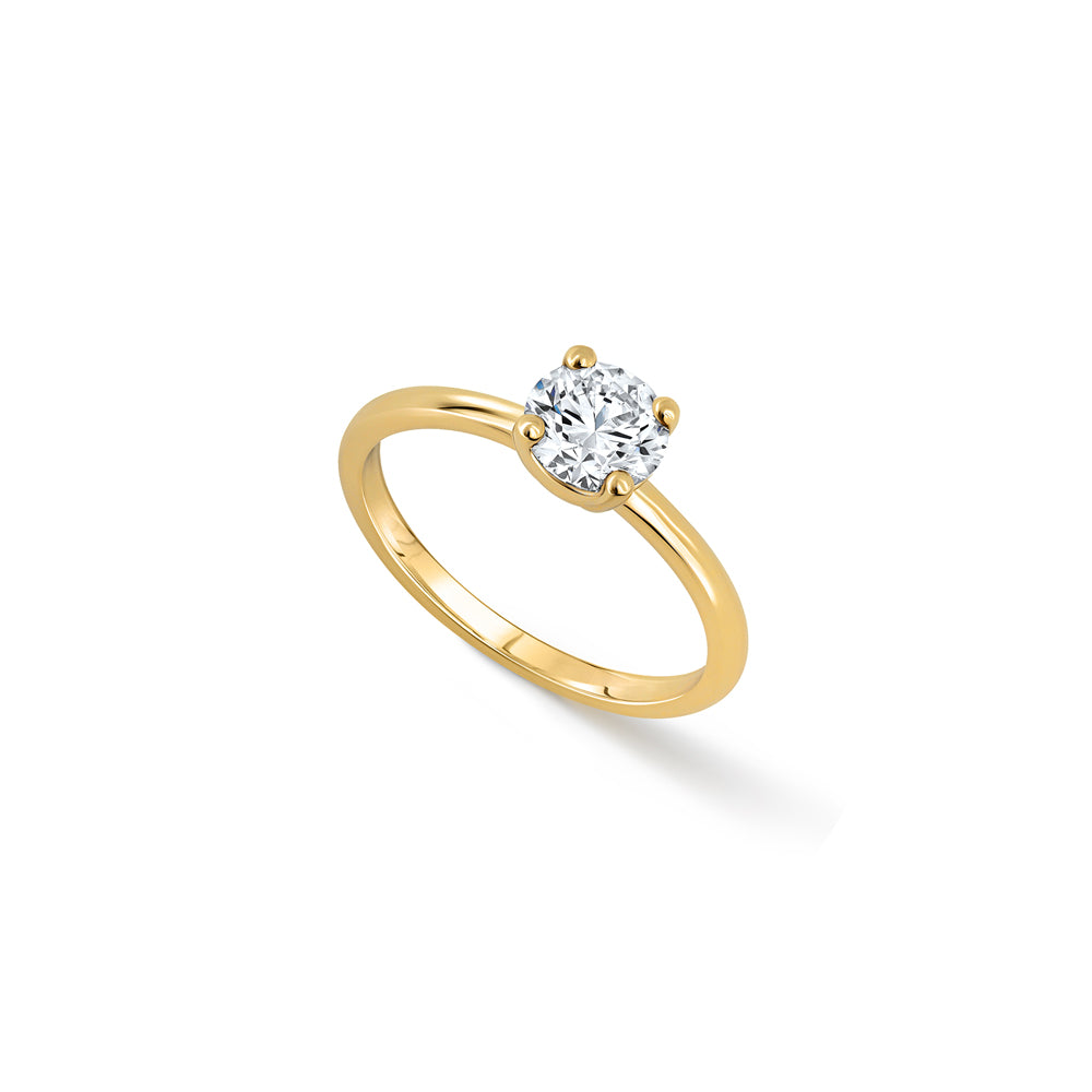 1 carat round solitaire laboratory diamond ring