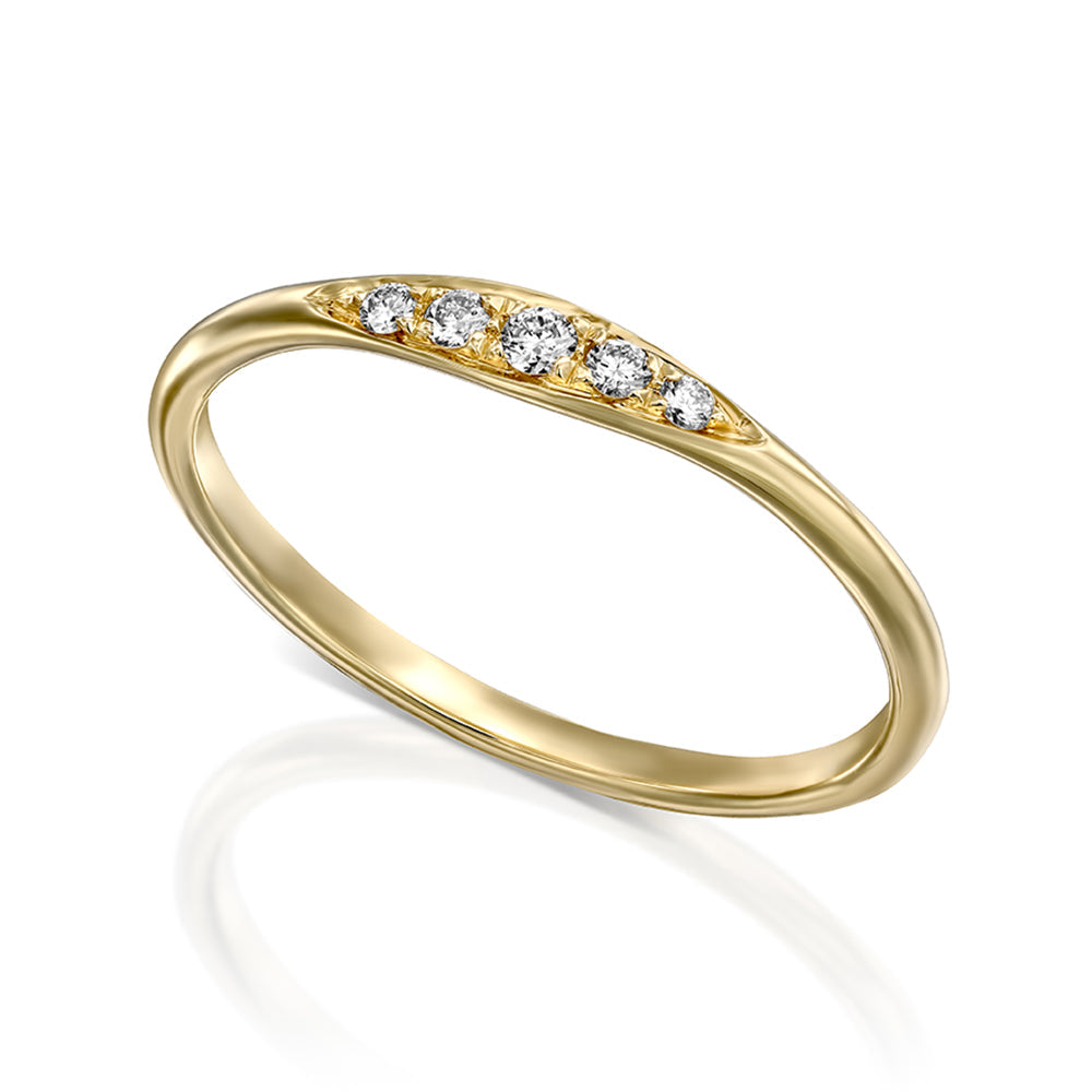 A fine gold ring studded with diamonds