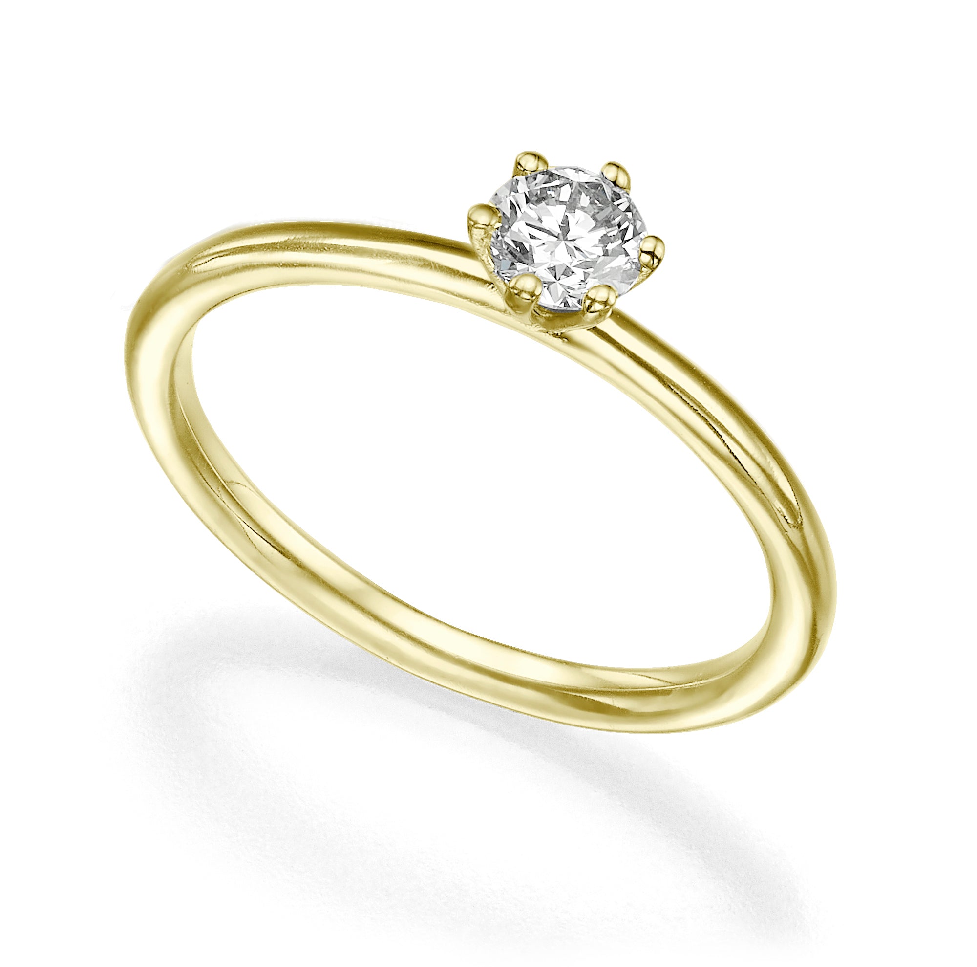 Diamond solitaire ring 40 points round profile