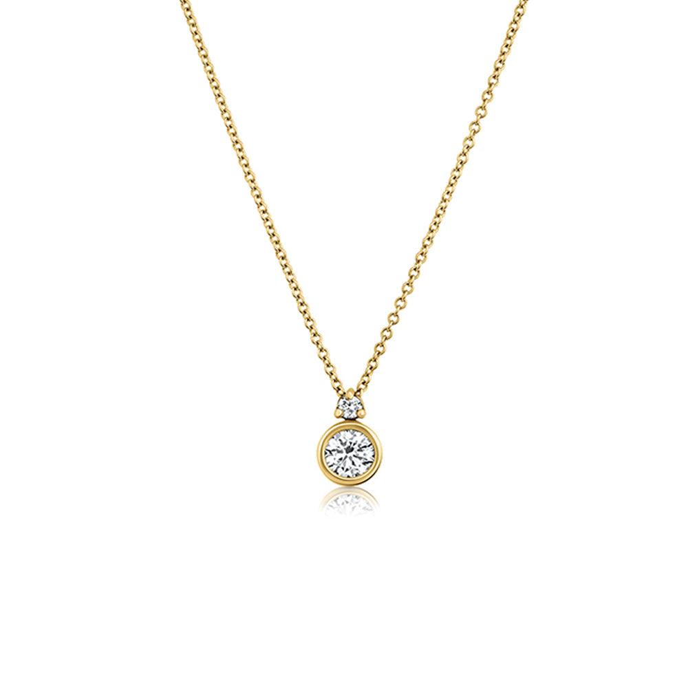 A special gold chain inlaid with laboratory diamonds in two sizes in a combined inlay style