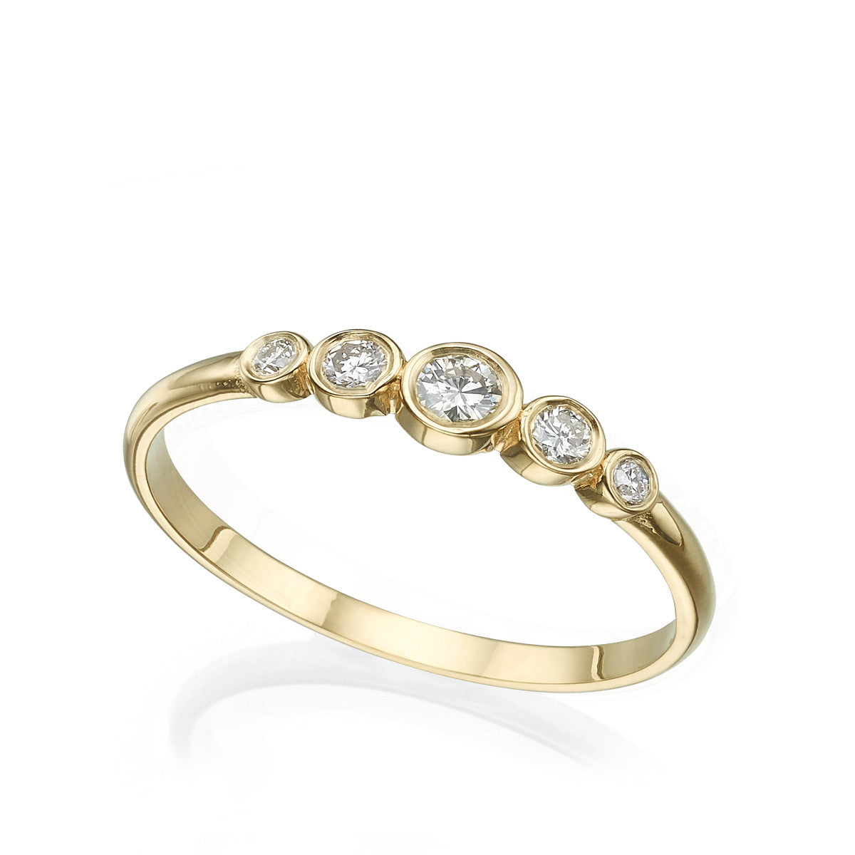 5 diamond ring in a cup setting