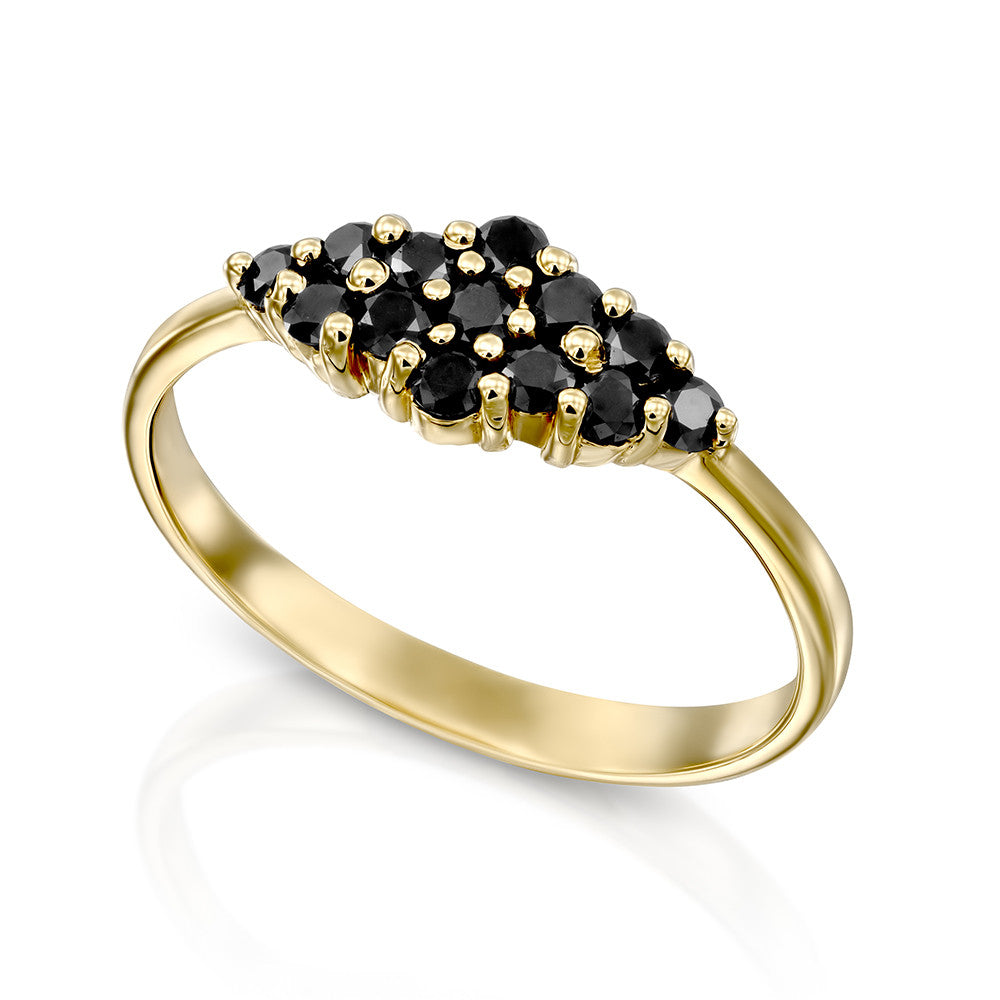 Rich black diamond ring