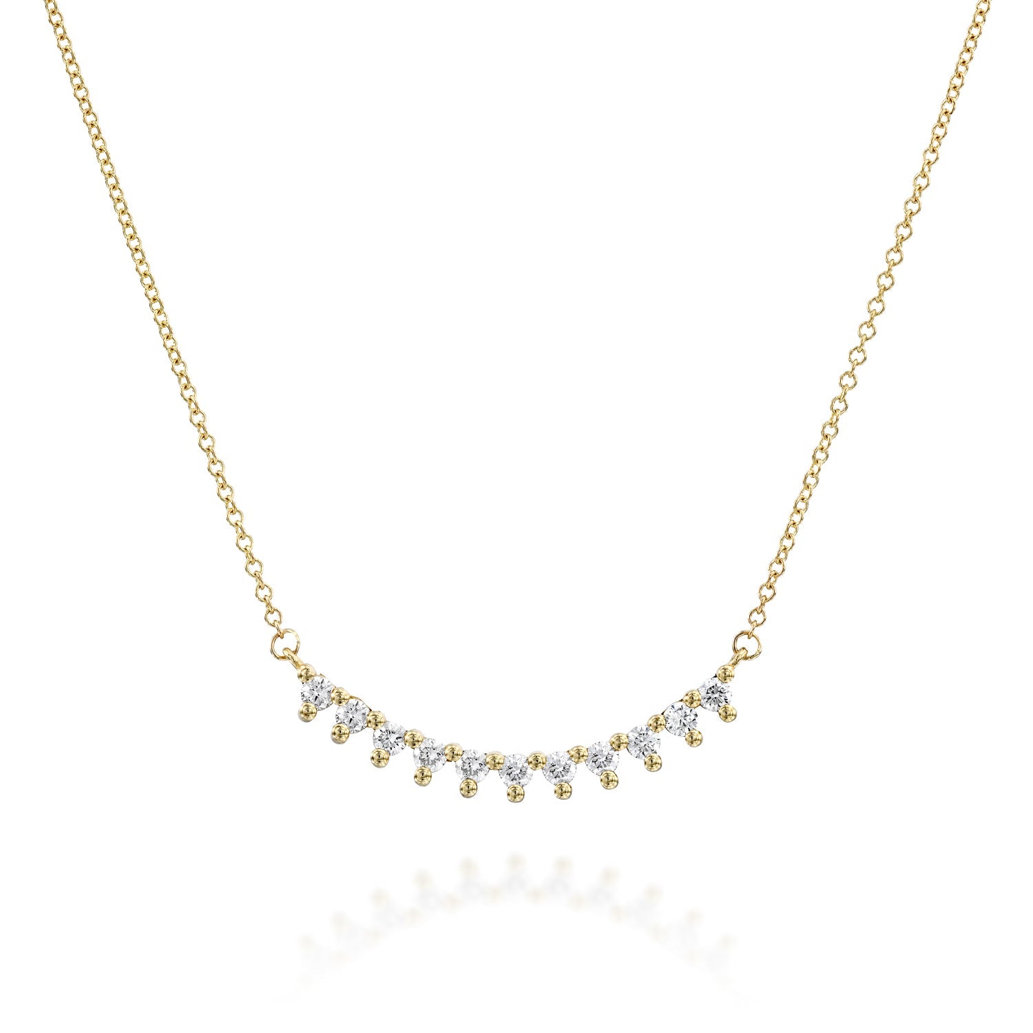 A particularly amazing horizontal white diamond necklace