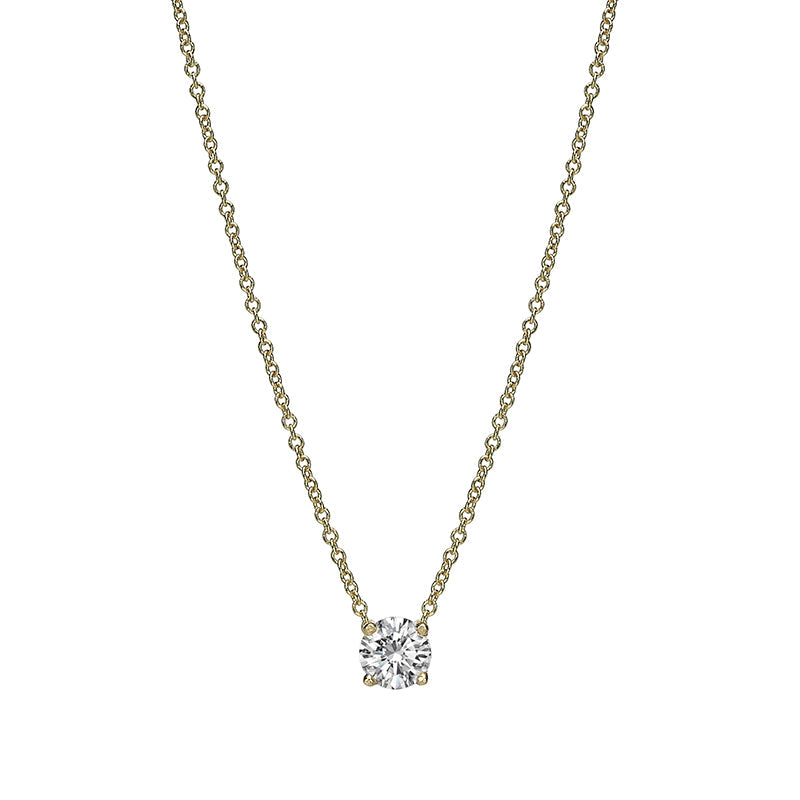 Gold chain with a laboratory diamond in a classic design 30 points