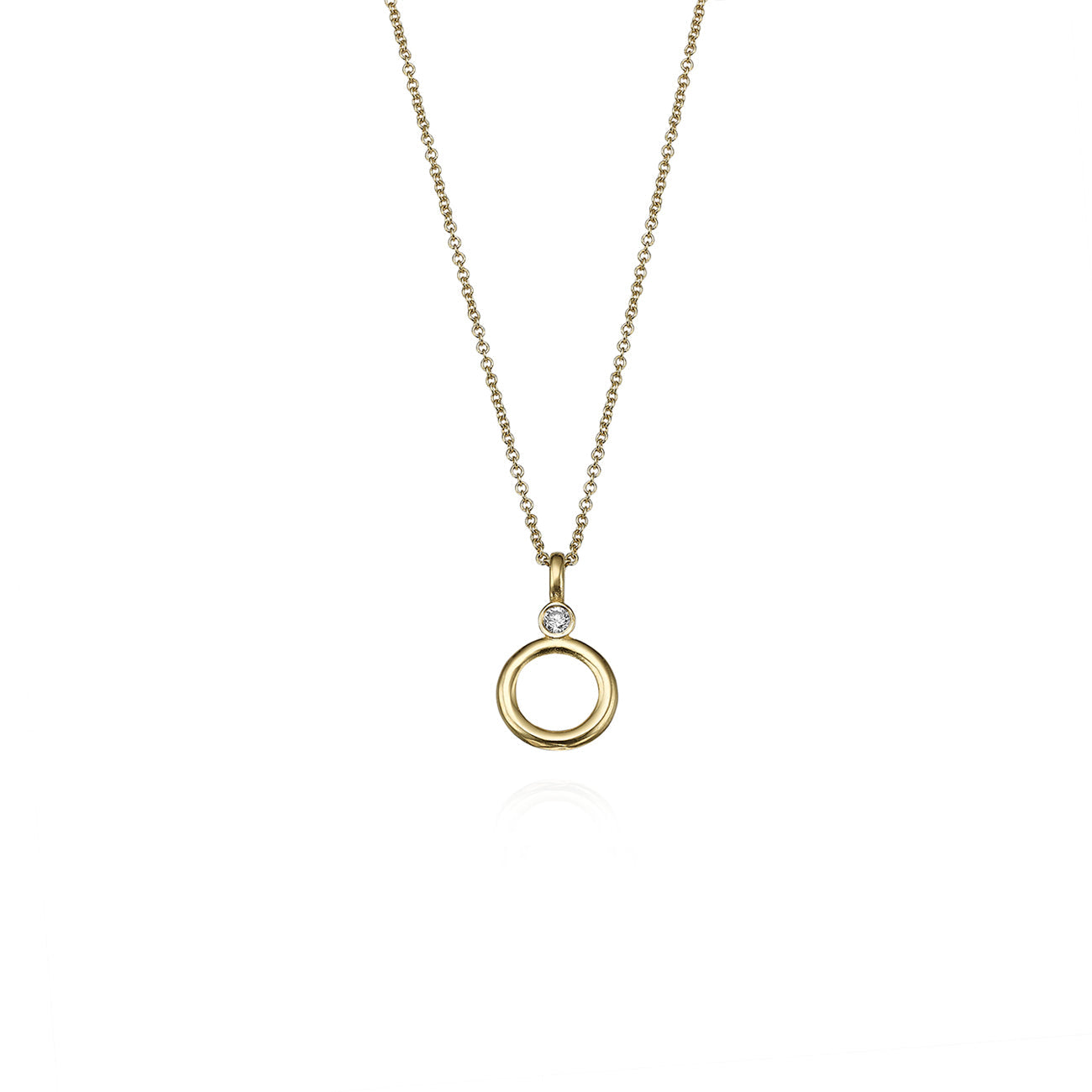 Round gold pendant necklace