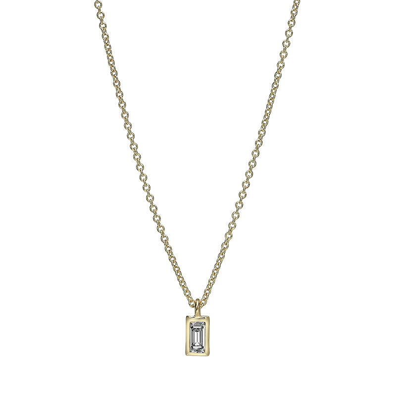 Lab baguette diamond necklace
