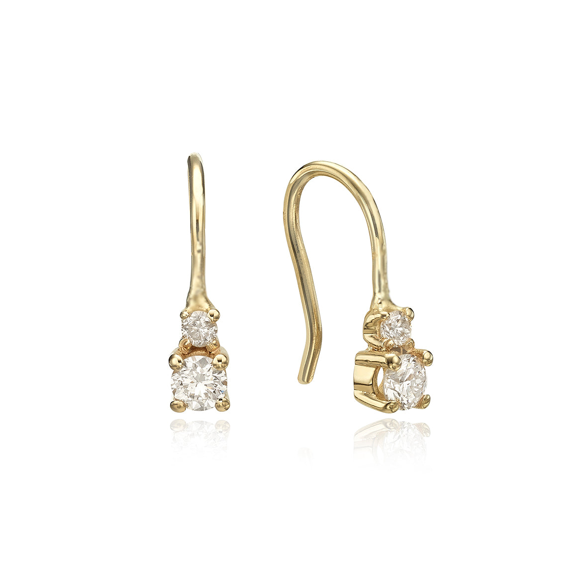 Dangling lab diamond earrings