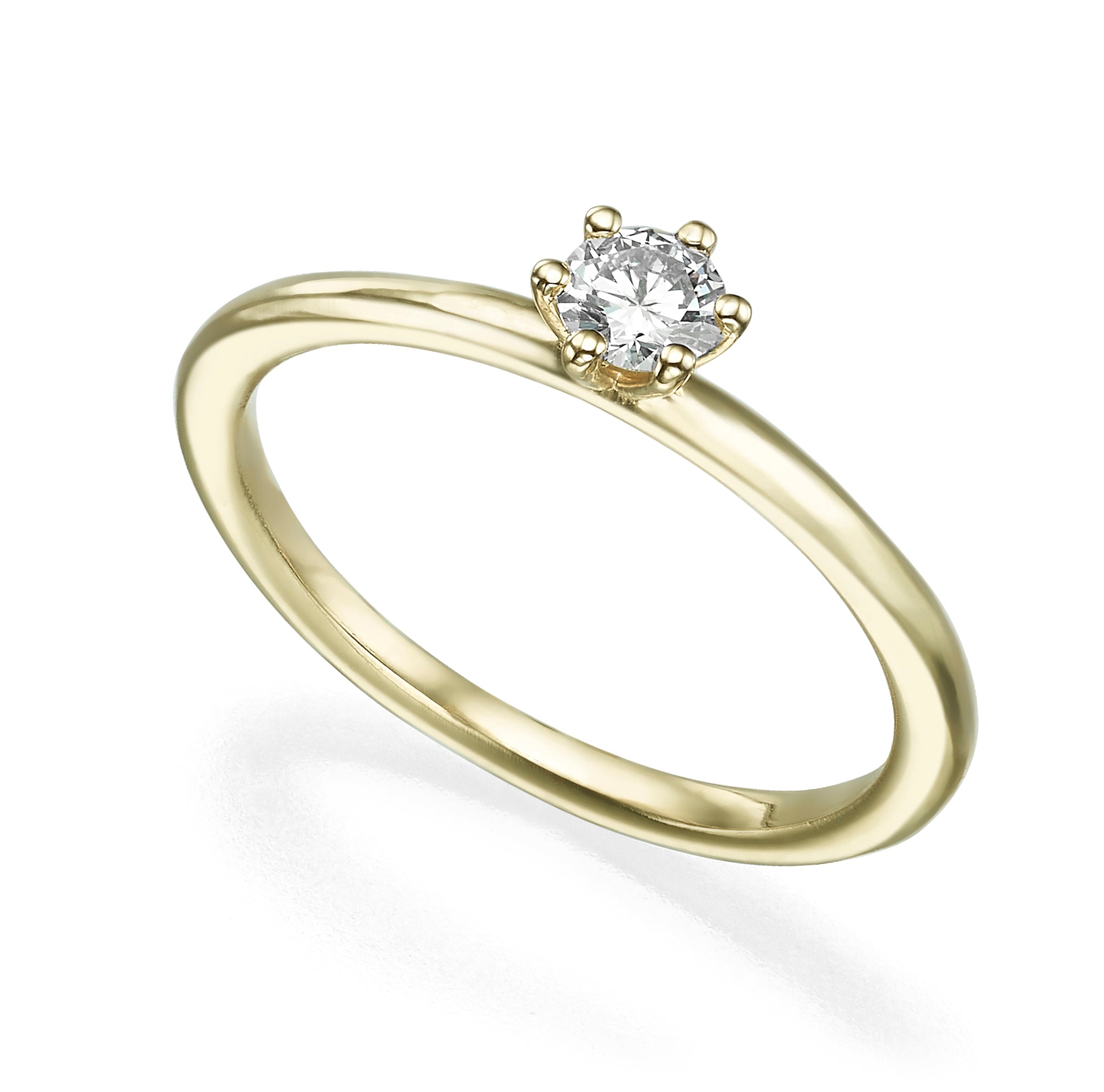 Diamond solitaire ring 20 points round profile