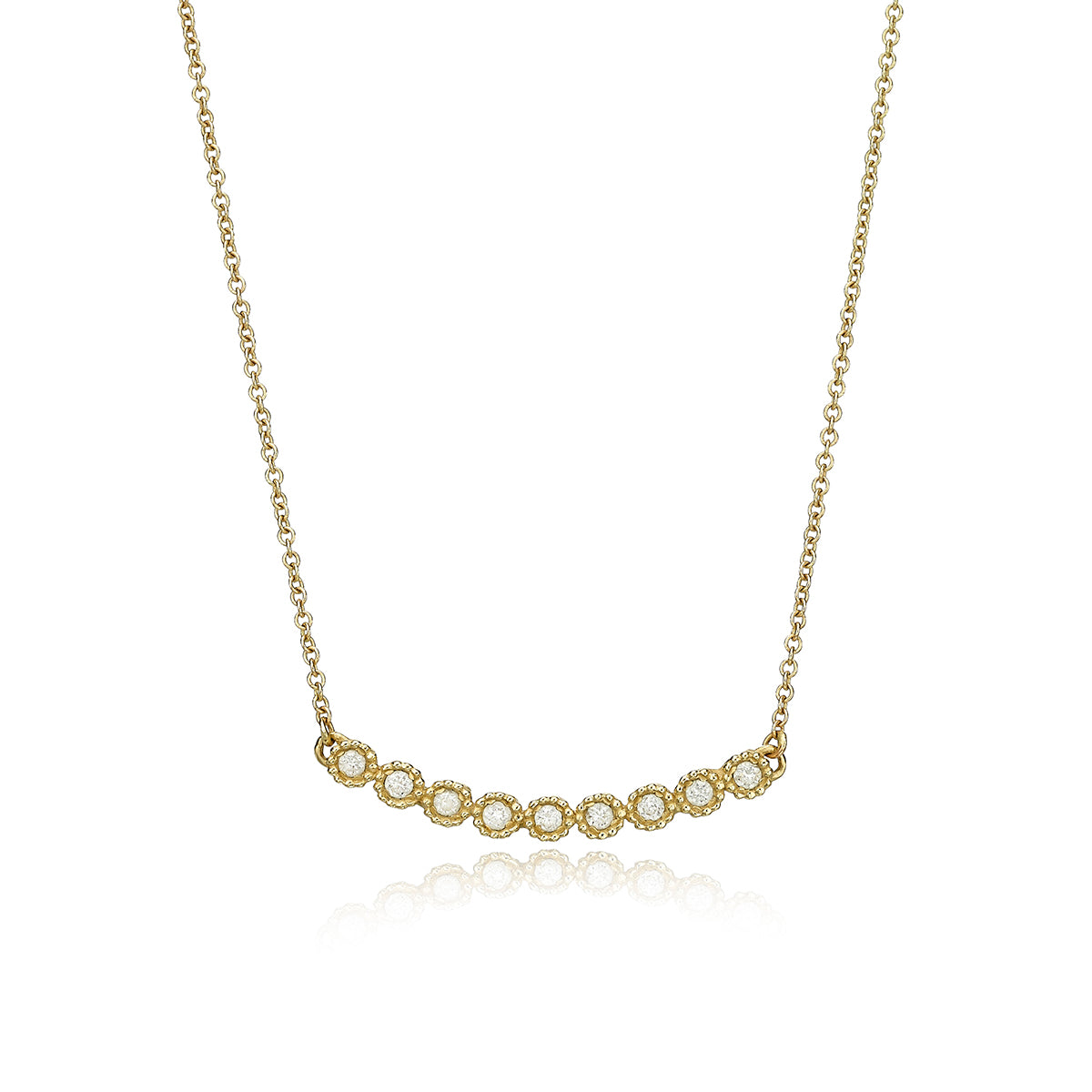 Gold chain and horizontal row of diamonds