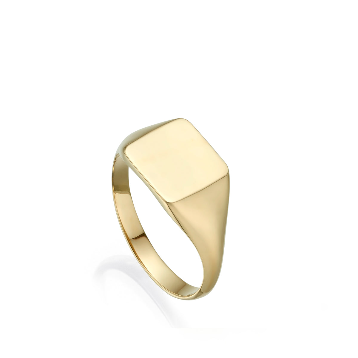 A square signet gold ring