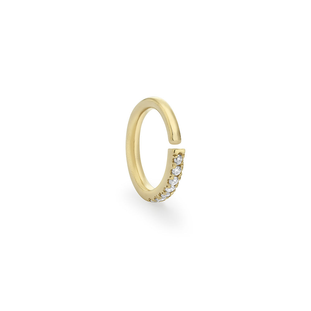Helix hoop earring in gold studded pavé diamonds 3.5 points