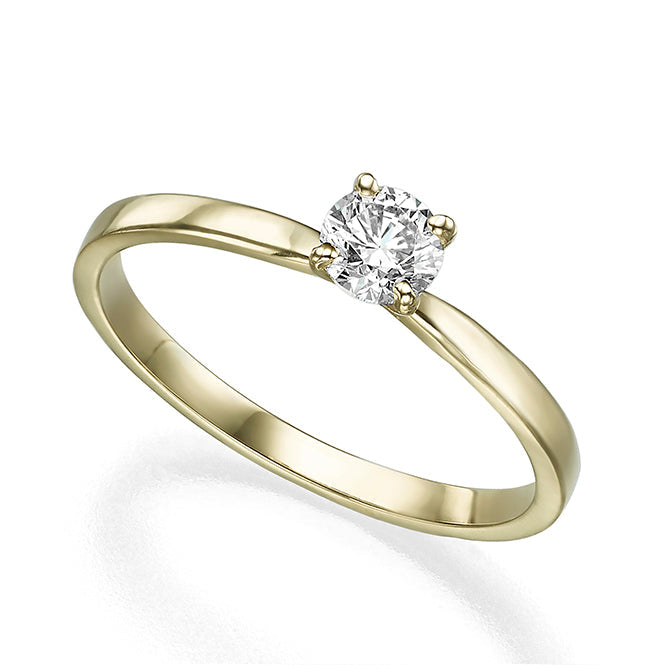 Diamond solitaire ring 40 points straight profile and tapering under the diamond