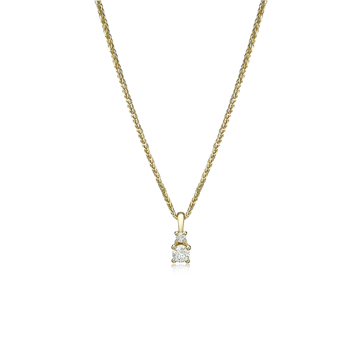 Classic two diamond necklace
