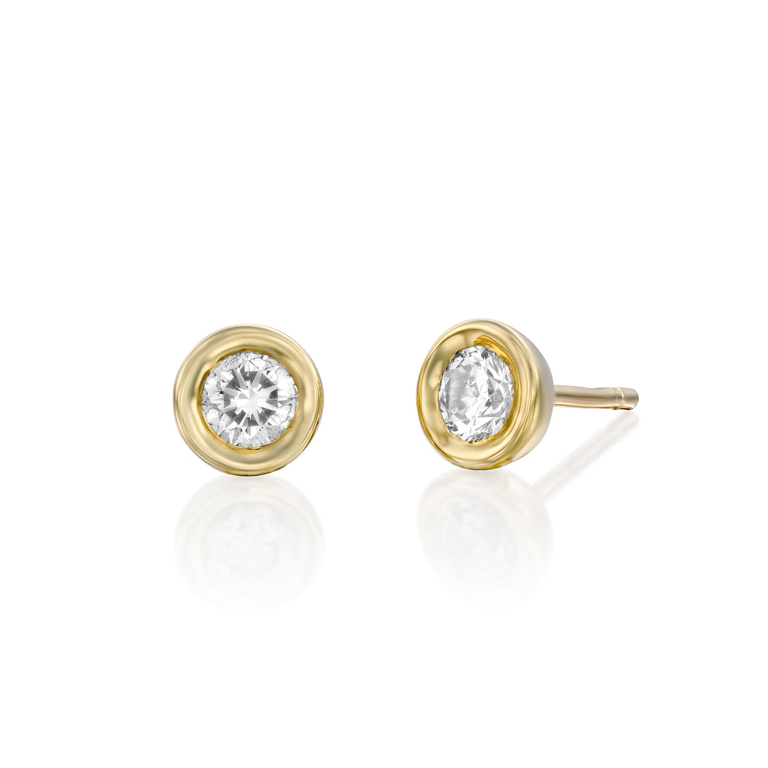 40 point attached diamond earrings set in a gold frame