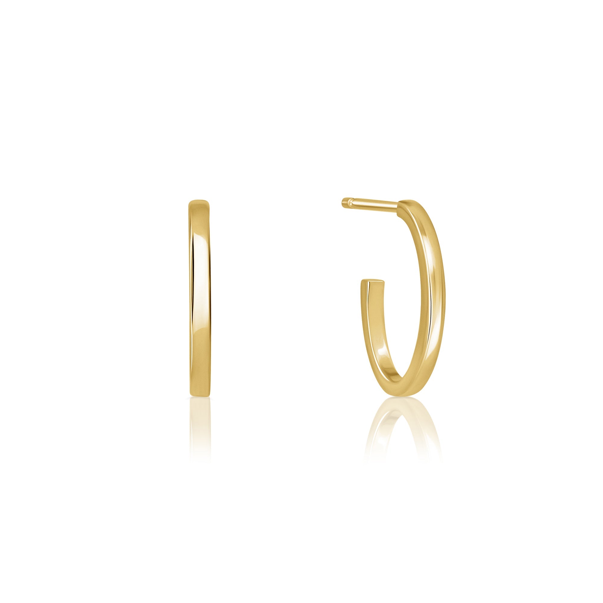 Oval gold hoop earrings