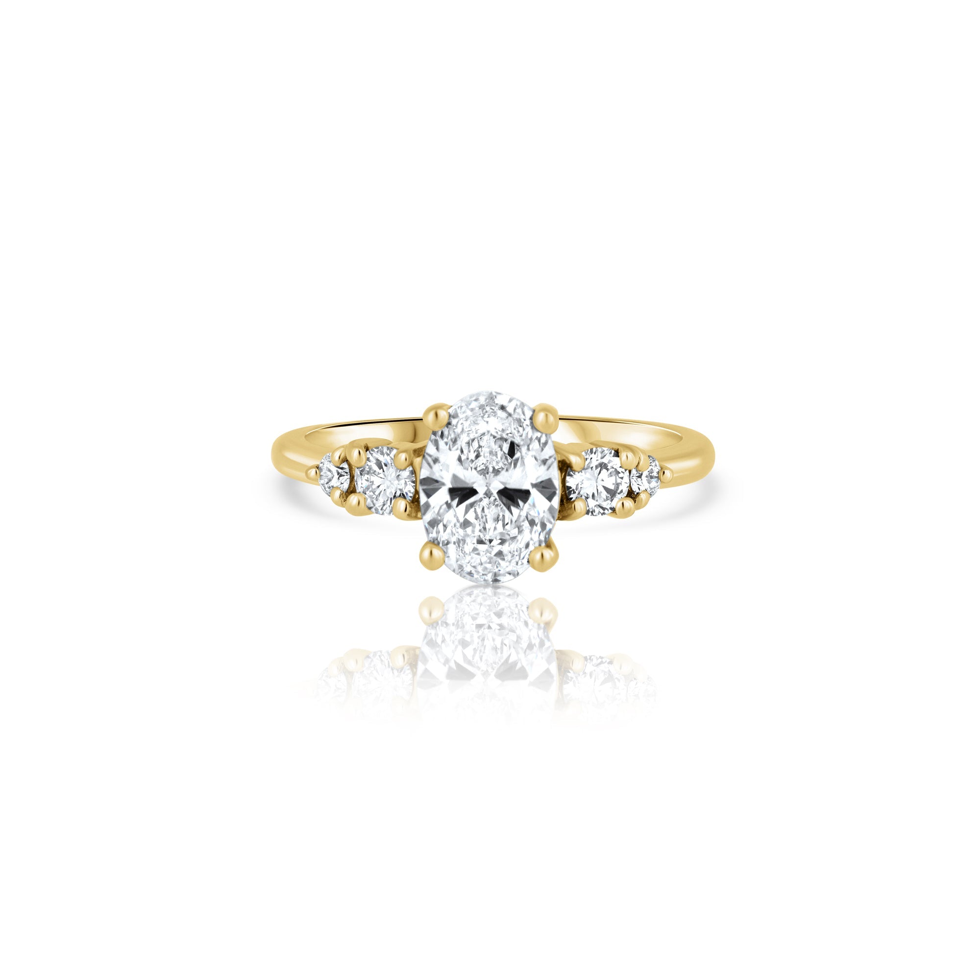Engagement ring set with 1.00ct lab diamonds in an oval cut