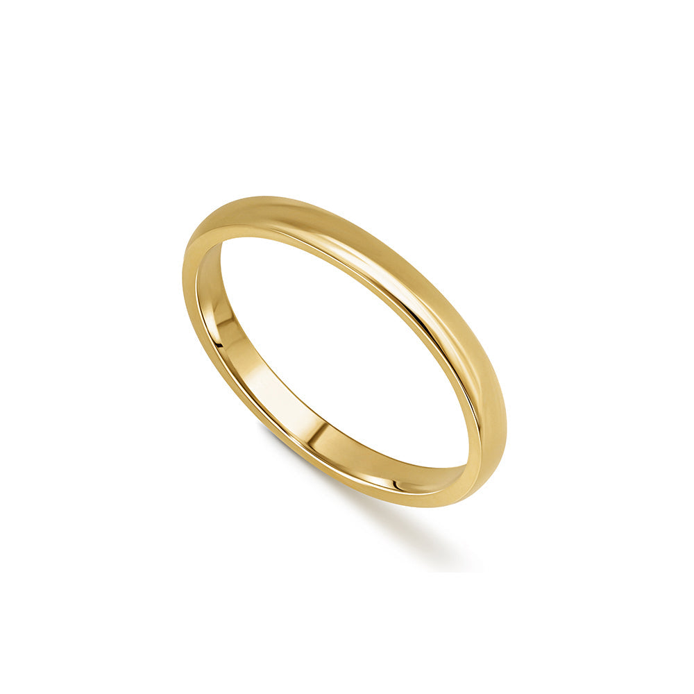 A wedding ring with a special semi-circular profile