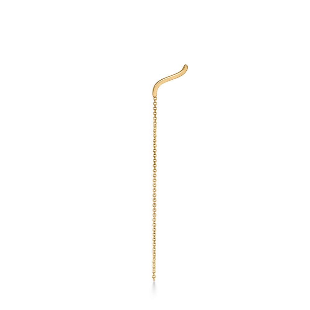 Climbing gold earring (single earring) with chain
