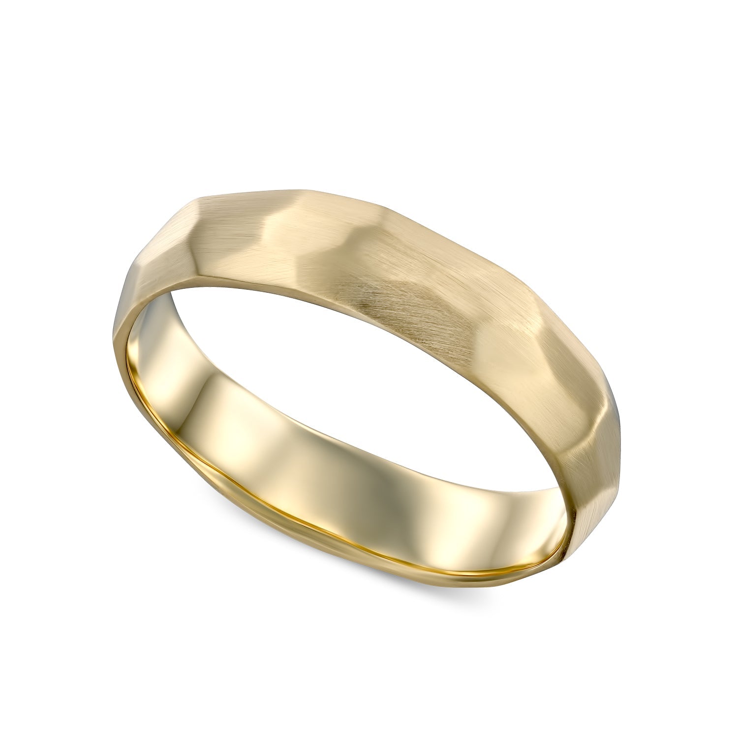 Handmade asymmetric wedding ring 5 mm