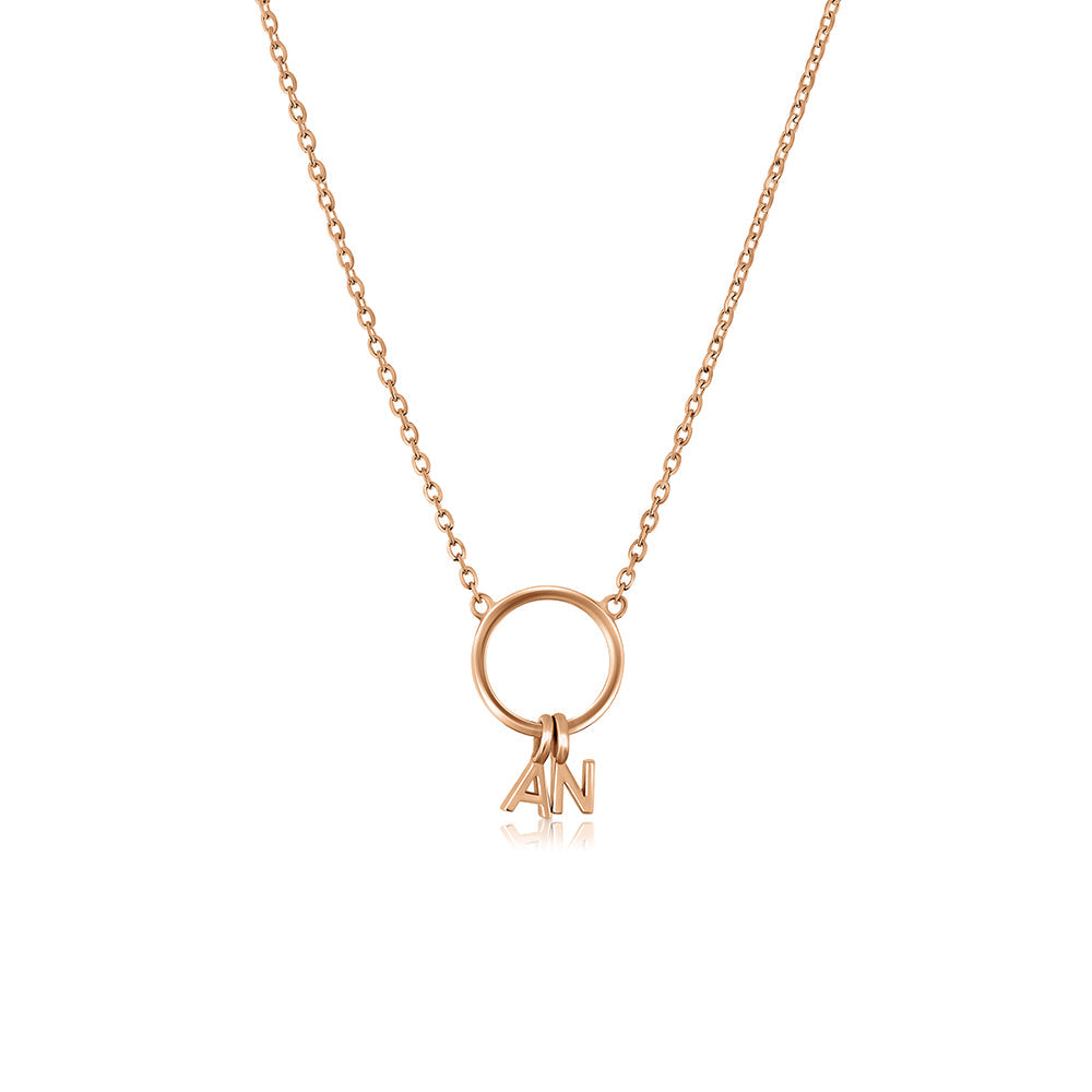 A special gold chain with letters. Name necklace for man and woman