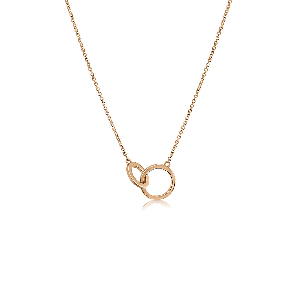 Gold necklace with pendant combined loops