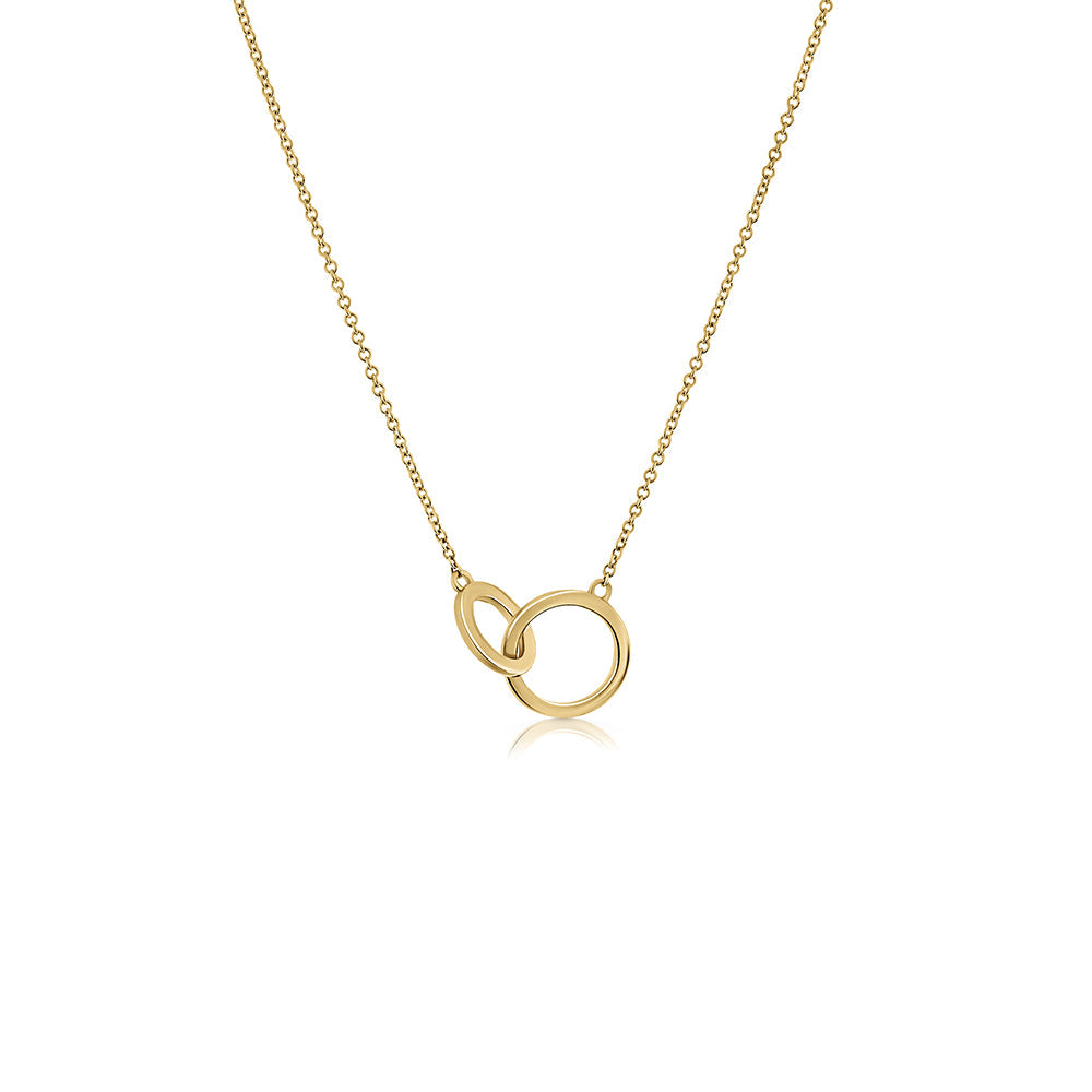 Gold necklace with pendant combined loops