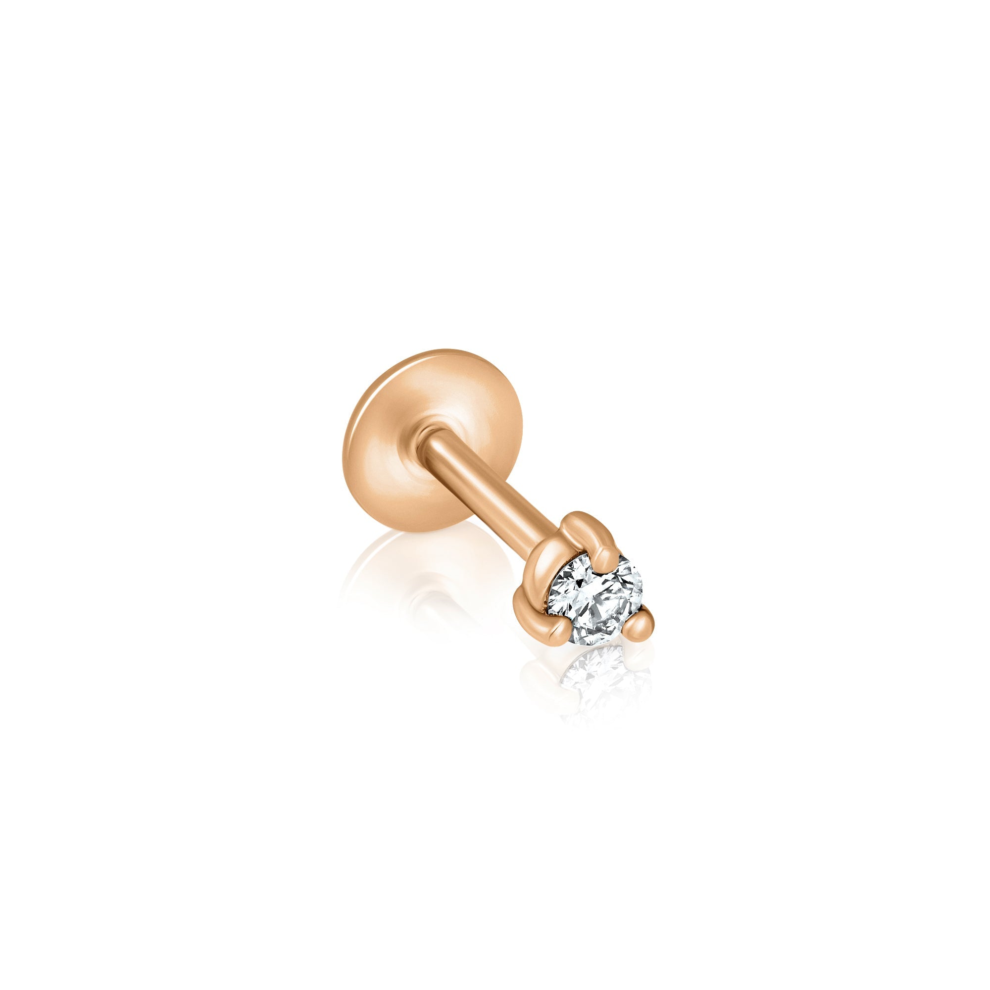 The helix / tragus gold inlaid with a diamond 5 points