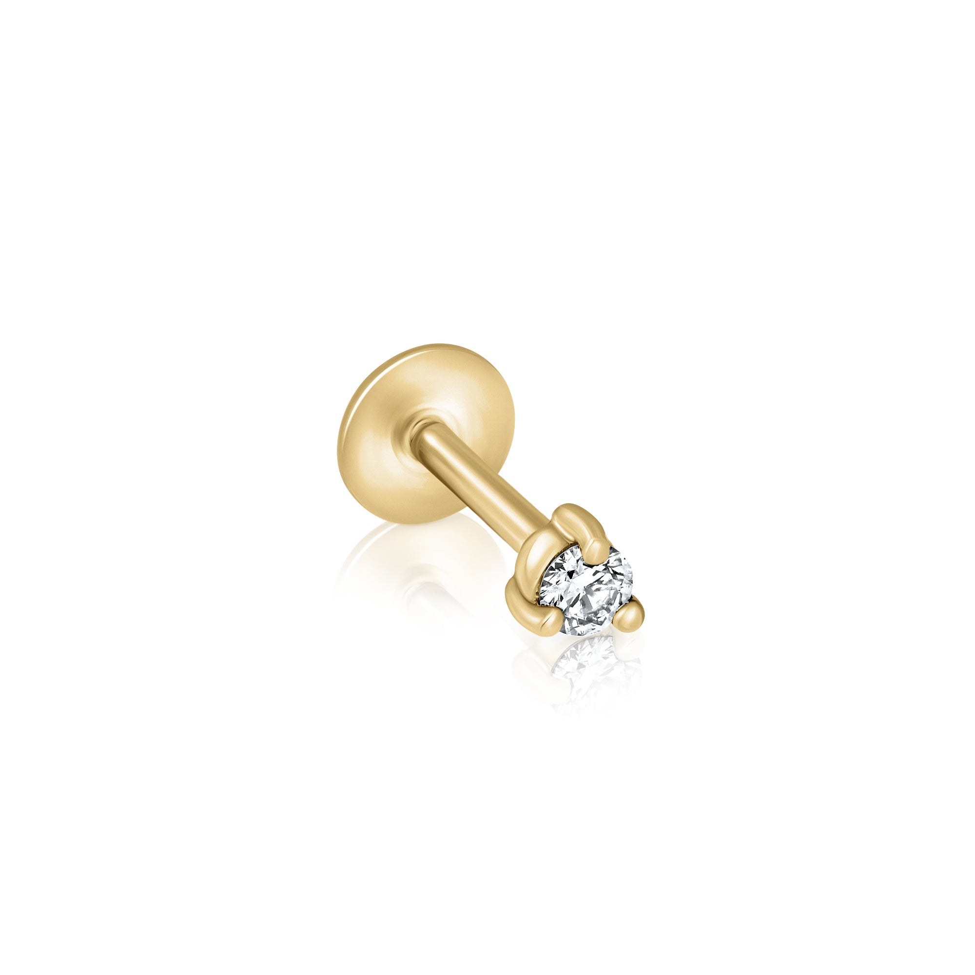 The helix / tragus gold inlaid with a diamond 5 points