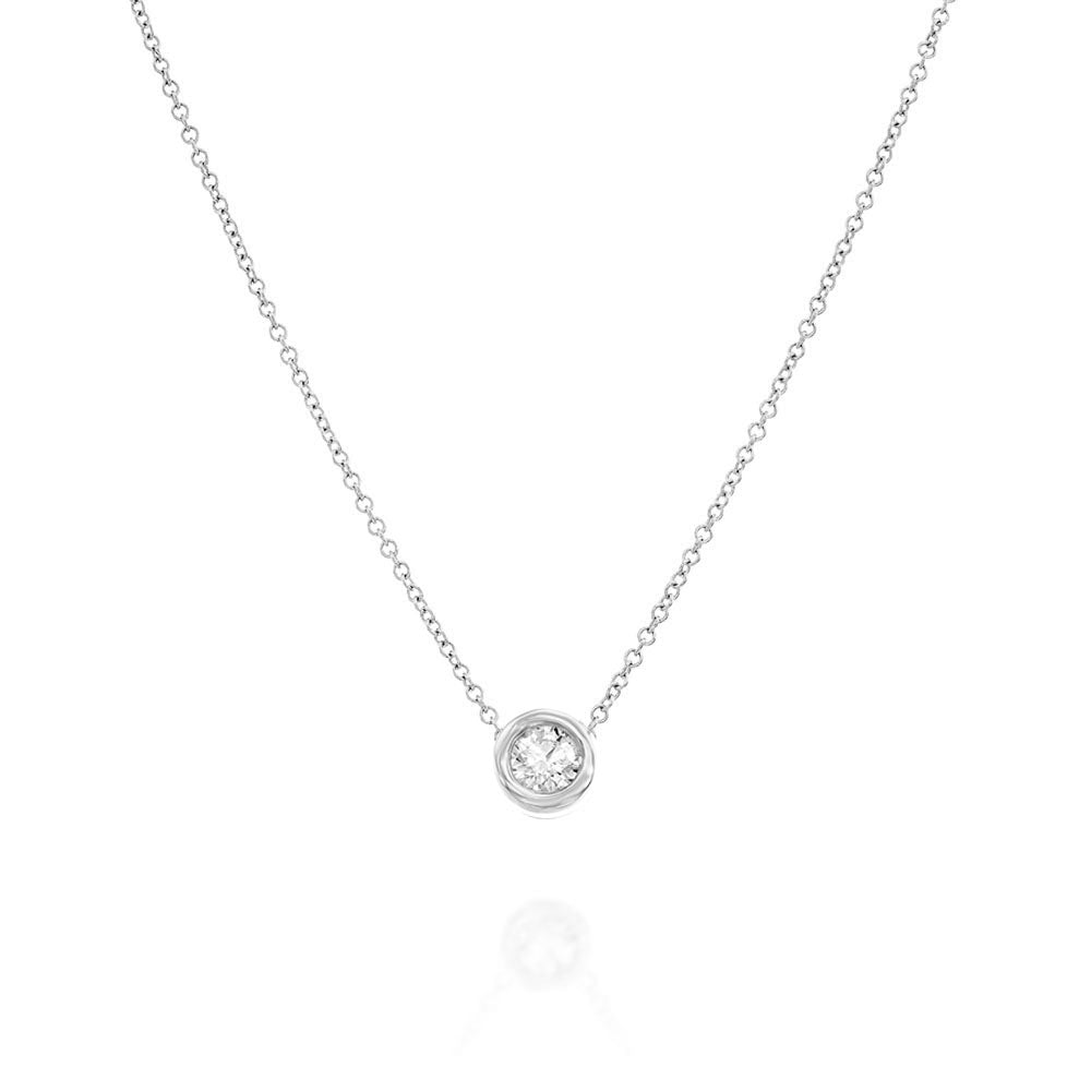 Gold necklace with a 0.20ct cup-set diamond pendant