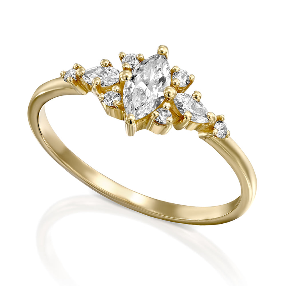 An impressive marquise-cut diamond ring