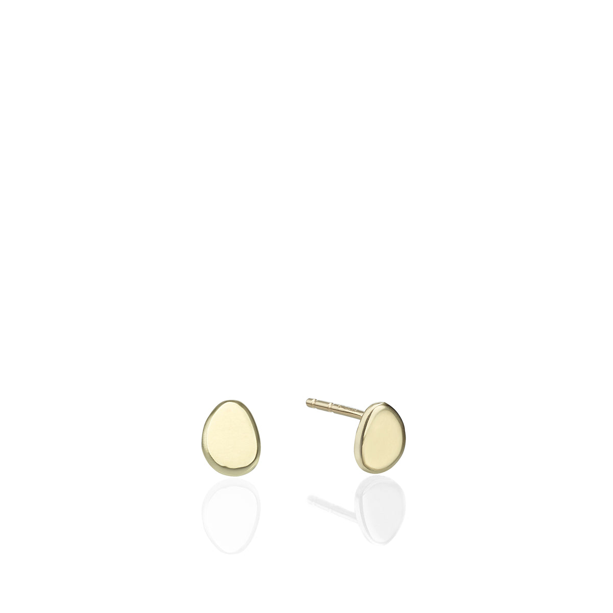 Gold tight earrings in an amorphous dot design