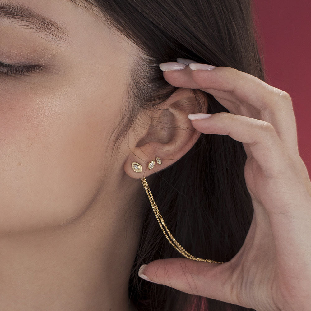 10-point marquise-cut diamond earrings (in glass setting)