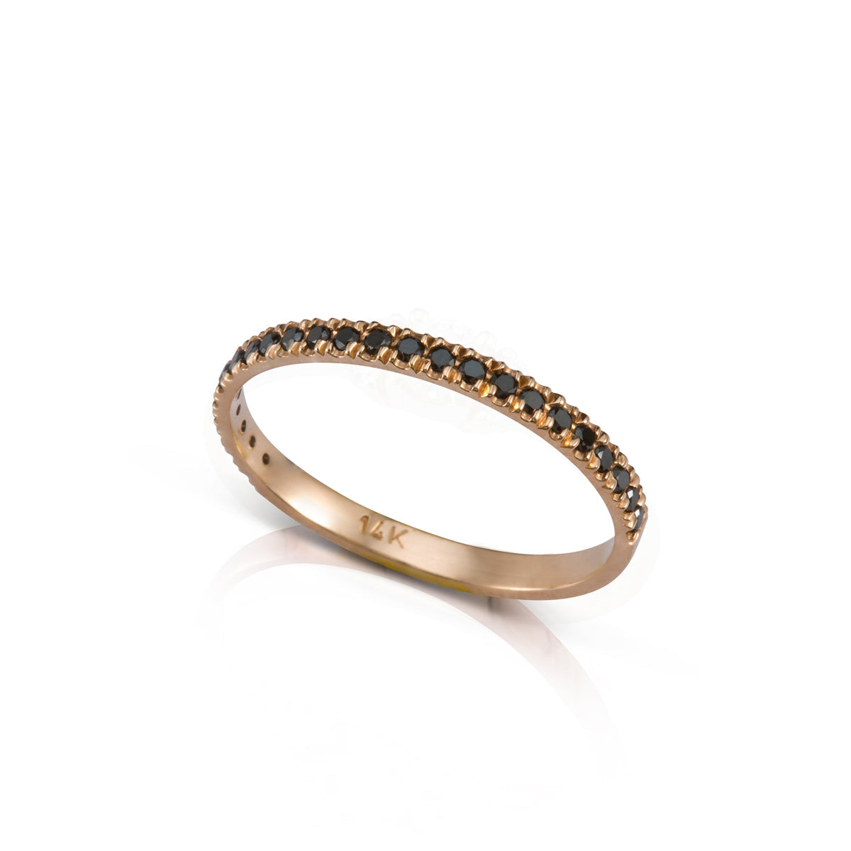 Black diamond band ring